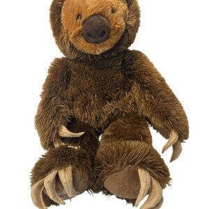 Build-A-Bear Workshop Sloth Plush Toy 16" Brown Stuffed Animal With Soft Fur